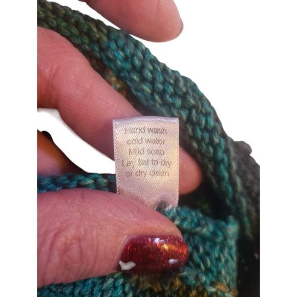 Peruvian Connection Sweater Womens XS Blue Floral Knit Quarter Sleeve Pullover - Picture 13 of 14